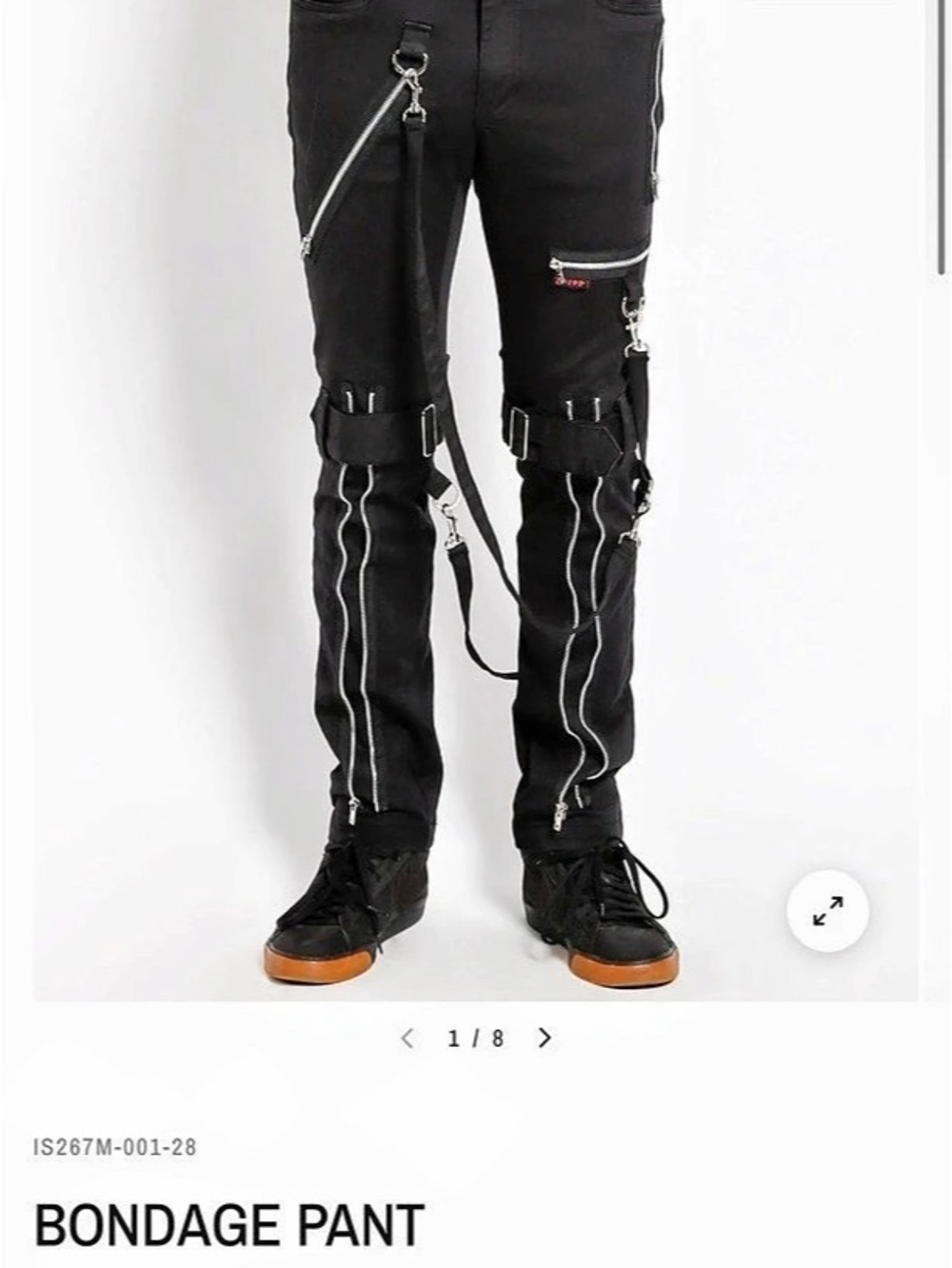 Tripp NYC Bondage Pant Black Cargo Pants Size Medium Like New